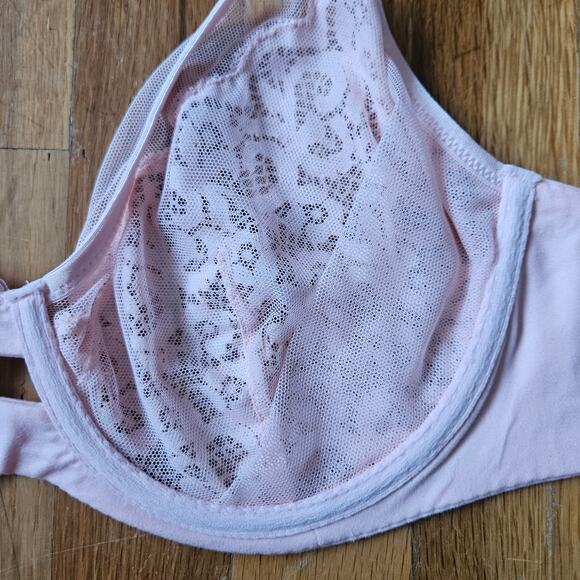 Victorias Secret Bra Size 34DD Lace Demi Pink Sheer Unlined Underwire Adjustable - Picture 8 of 8